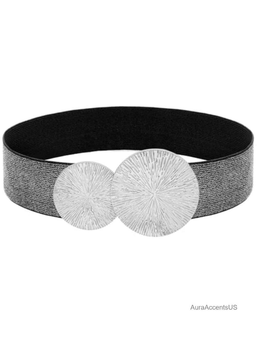 Wide Stretchy Elastic Cinch Waist Belt Alloy Buckle for Dresses